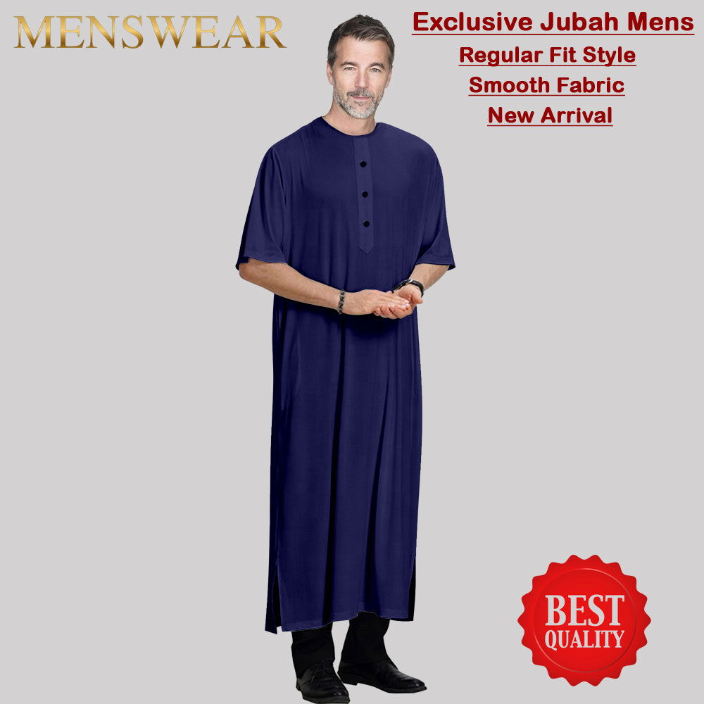 Gamis Muslim Pria Half Sleeve Round Neck baru design