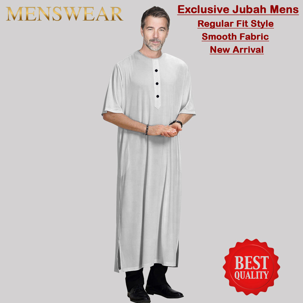 Gamis Muslim Pria Half Sleeve Round Neck baru design