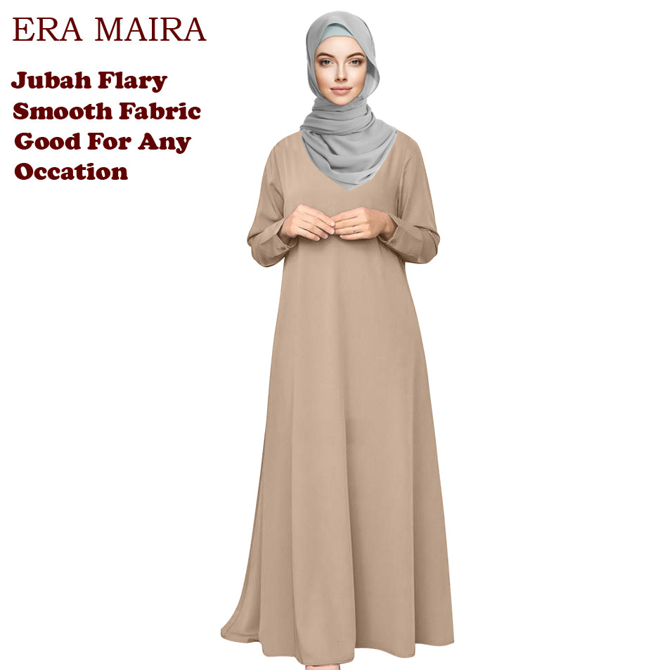 Gamis Abaya Flary Polos Tangan Panjang Kancing - Abaya Jubah Trendy