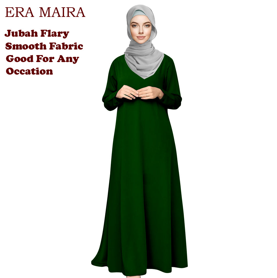 Gamis Abaya Flary Polos Tangan Panjang Kancing - Abaya Jubah Trendy