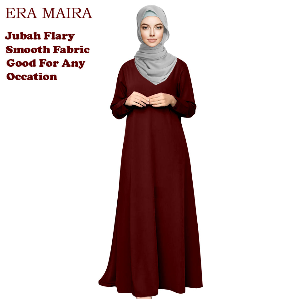 Gamis Abaya Flary Polos Tangan Panjang Kancing - Abaya Jubah Trendy