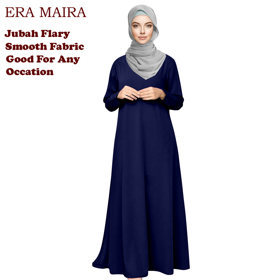 Gamis Abaya Flary Polos Tangan Panjang Kancing - Abaya Jubah Trendy