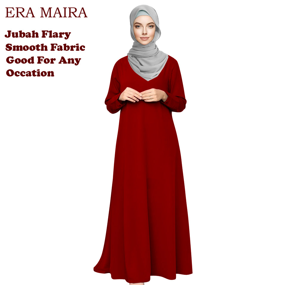 Gamis Abaya Flary Polos Tangan Panjang Kancing - Abaya Jubah Trendy