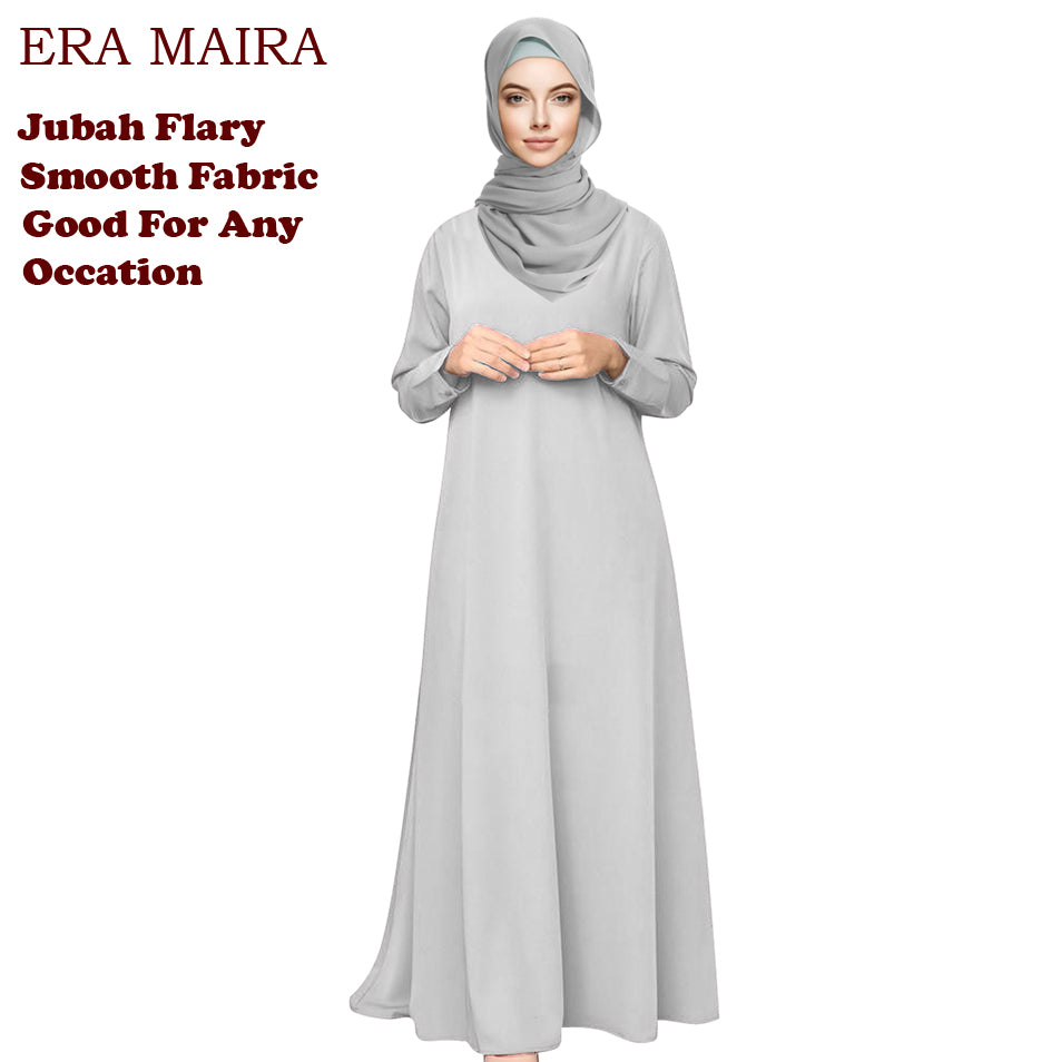 Gamis Abaya Flary Polos Tangan Panjang Kancing - Abaya Jubah Trendy
