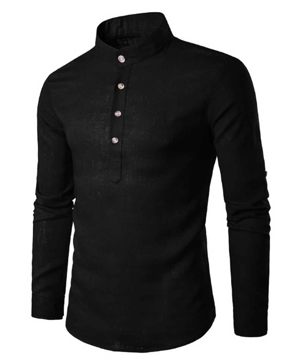 Baju Koko | Kurta Pria Muslim Polos Kancing Depan Tangan Panjang