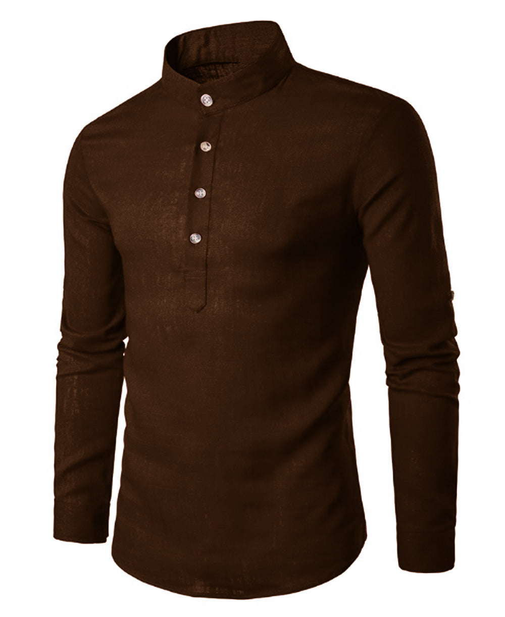 Baju Koko | Kurta Pria Muslim Polos Kancing Depan Tangan Panjang