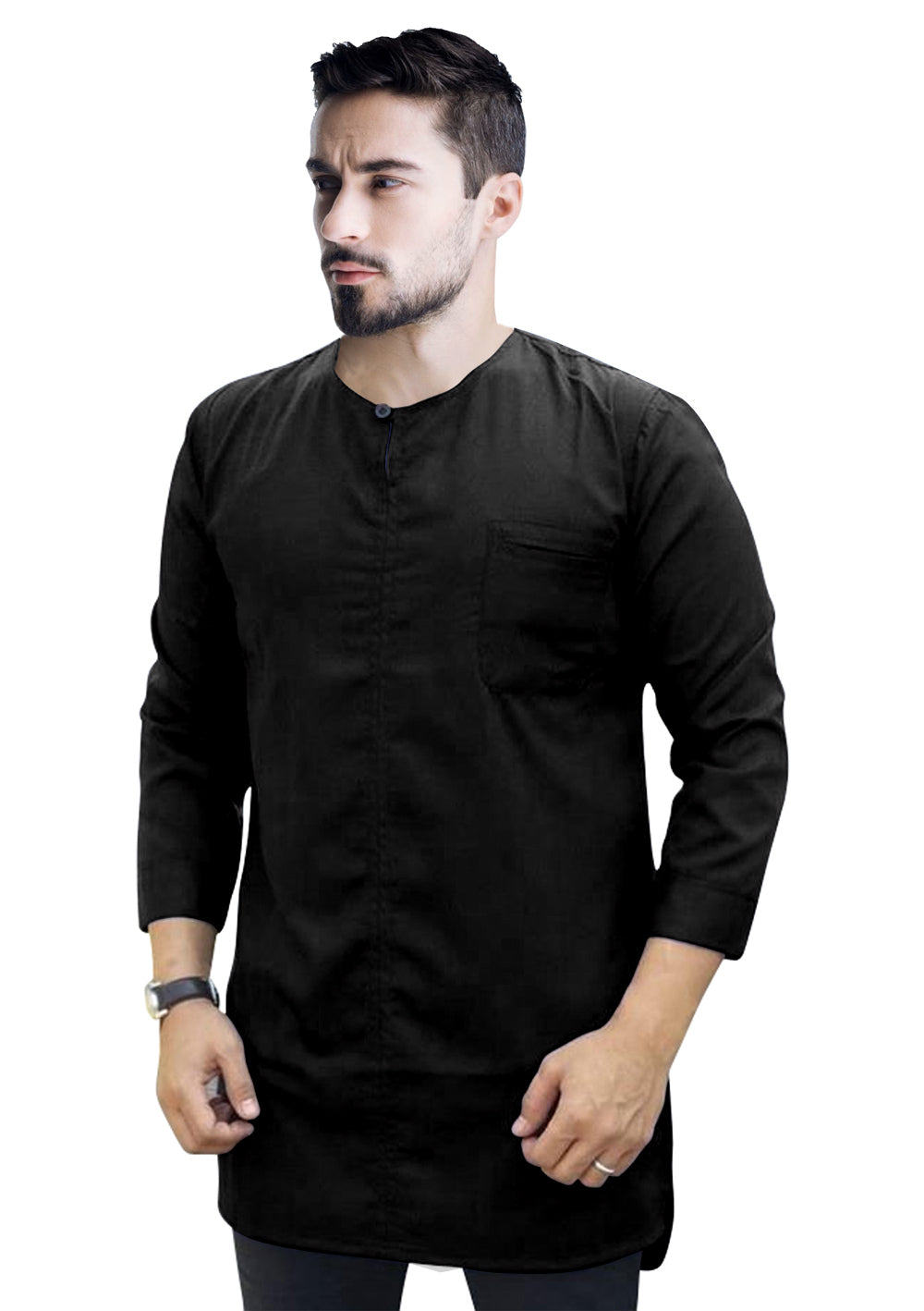 Baju Koko Muslim Pria Polos | Kurta Pria Kekinian Kancing Depan Kecil