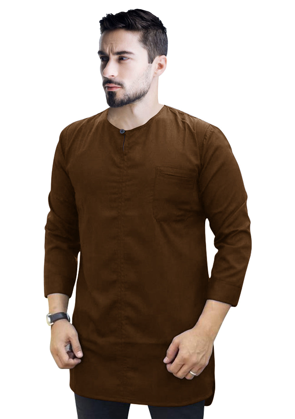 Baju Koko Muslim Pria Polos | Kurta Pria Kekinian Kancing Depan Kecil