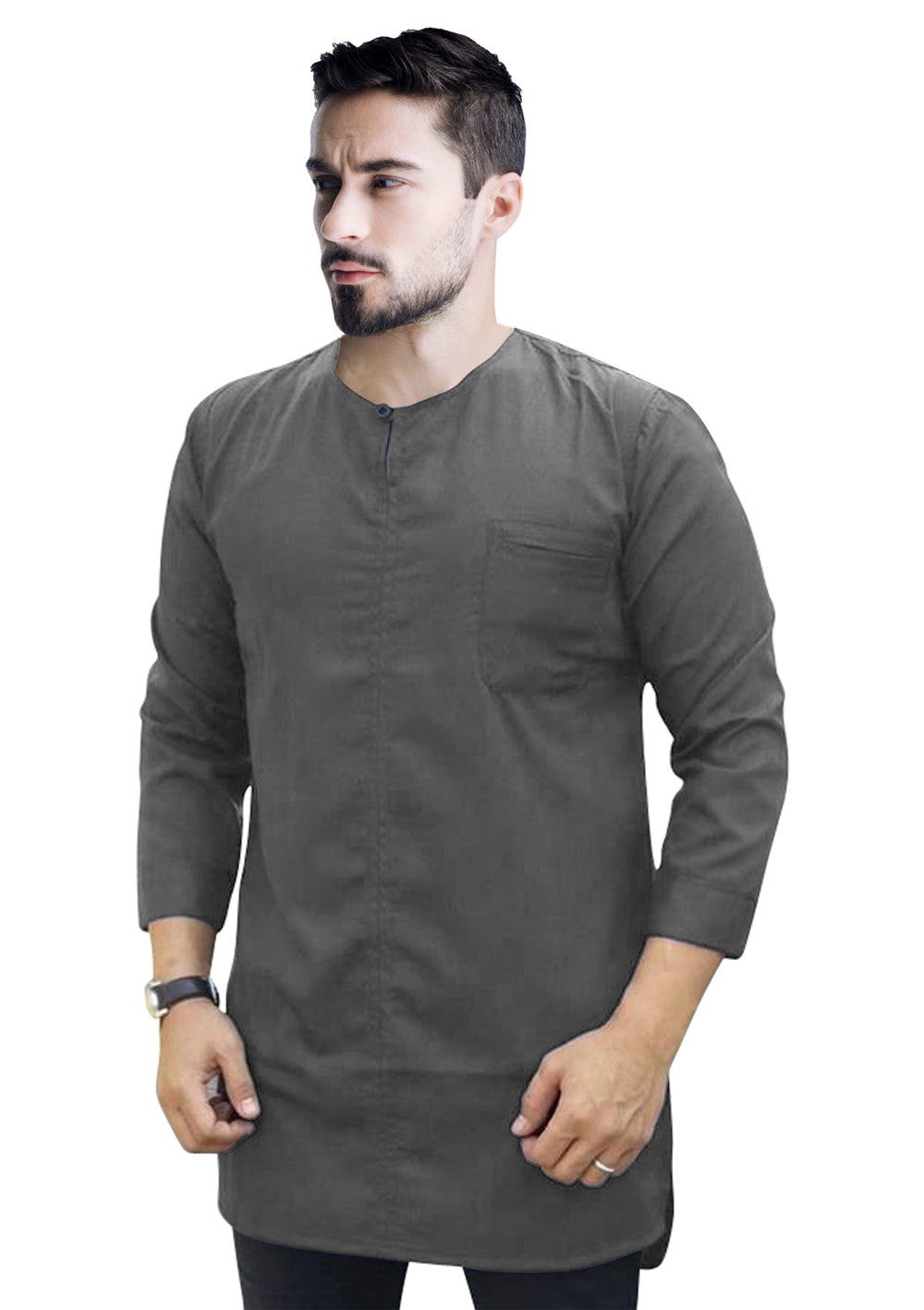 Baju Koko Muslim Pria Polos | Kurta Pria Kekinian Kancing Depan Kecil