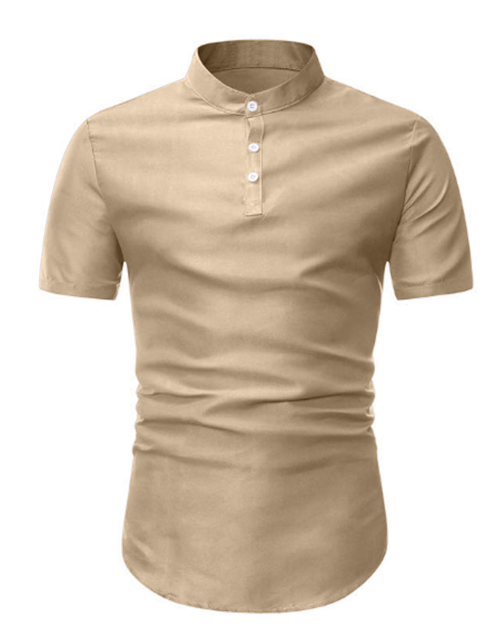 Kurta Pria Baju Koko Muslim Kerah Pendek Tangan Pendek Kancing Depan