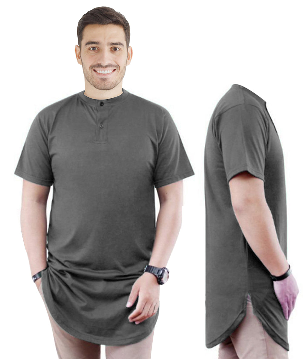 Kurta Pria Baju Koko Round Neck Pria Polos Tangan Pendek Belah Pinggir