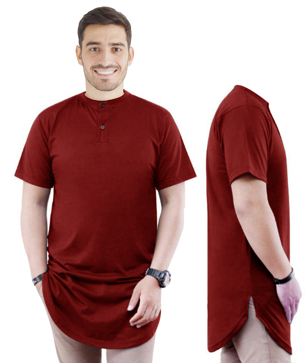 Kurta Pria Baju Koko Round Neck Pria Polos Tangan Pendek Belah Pinggir