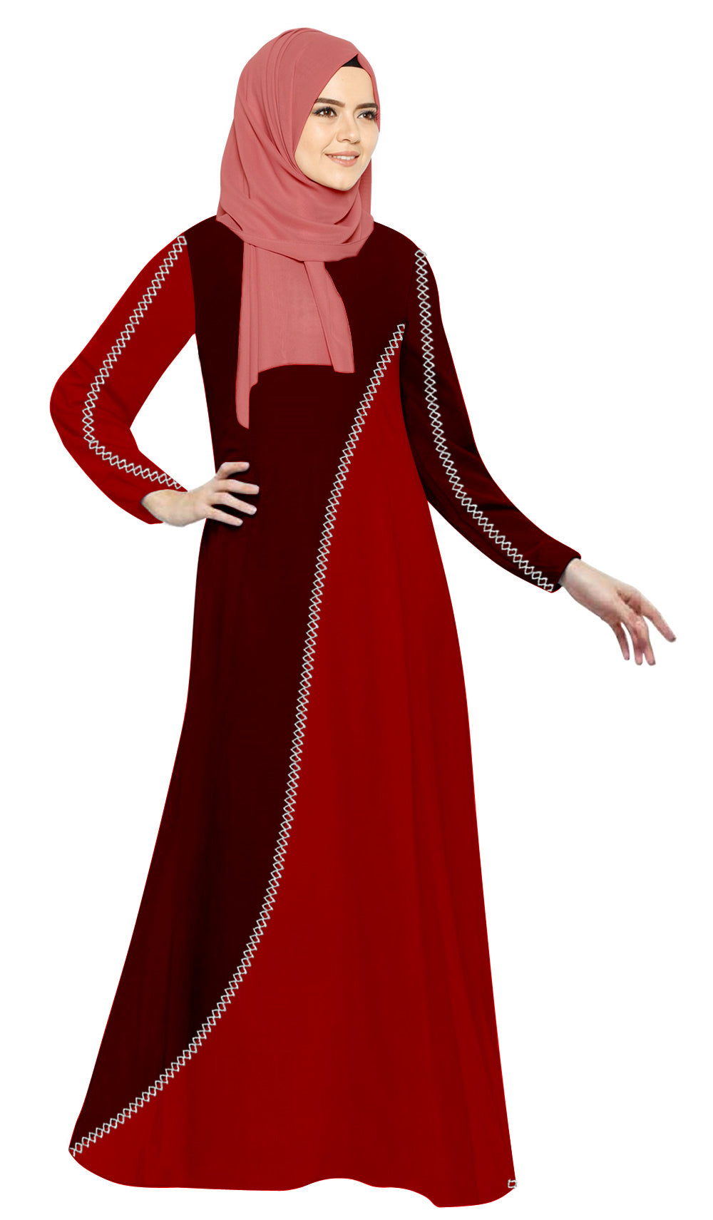 Gamis Abaya Wanita Muslim Double Tone Simple