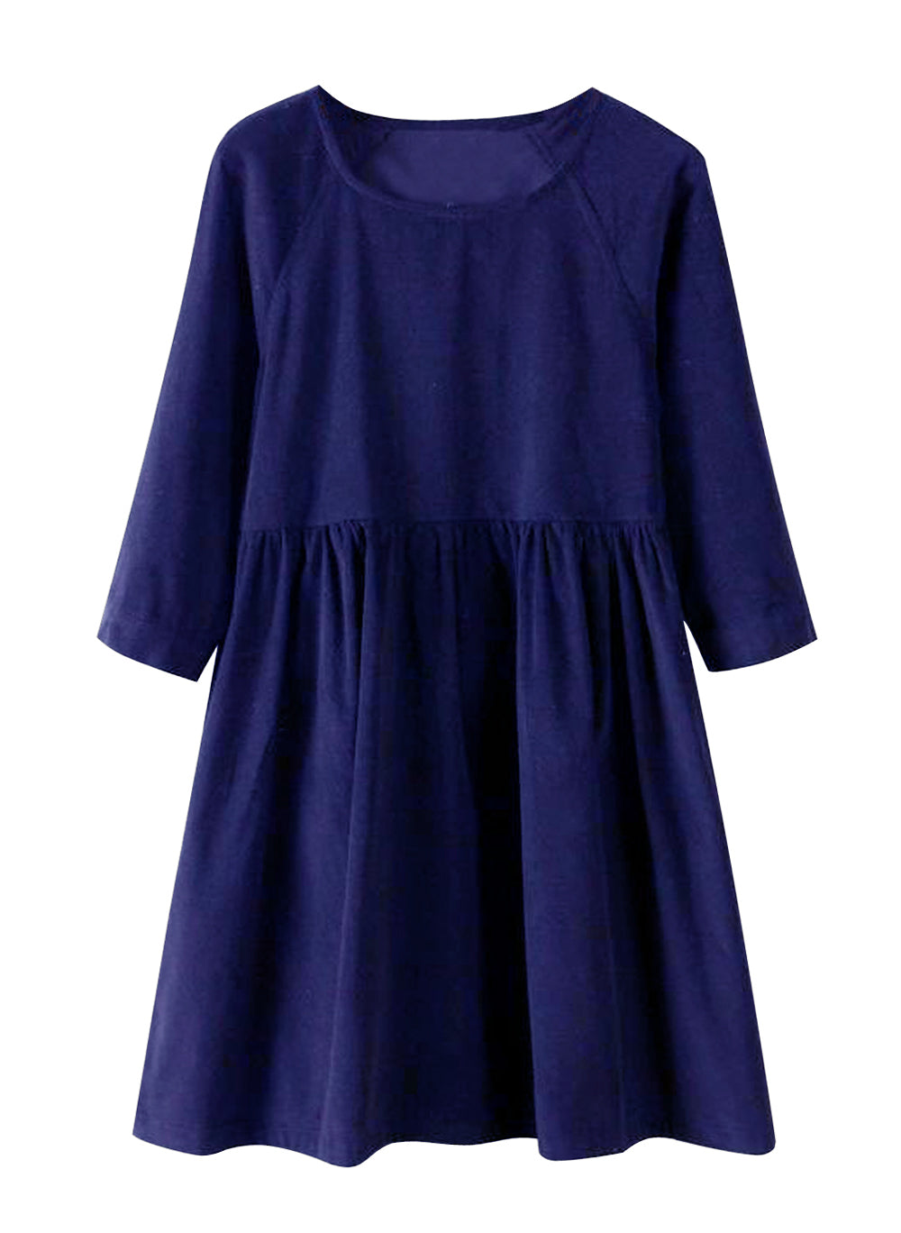 Dress Tunic Pinggang Kerut Wanita Tangan 3/4