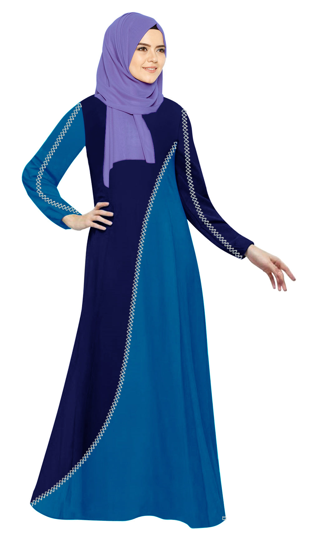 Gamis Abaya Wanita Muslim Double Tone Simple