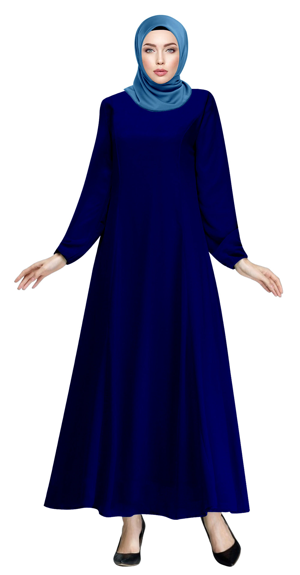 Gamis Abaya Flary Polos Tangan Kerut