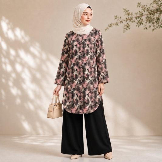 PREMIUM ABSTRACT & FLORAL PRINTED LONG BLOUSE