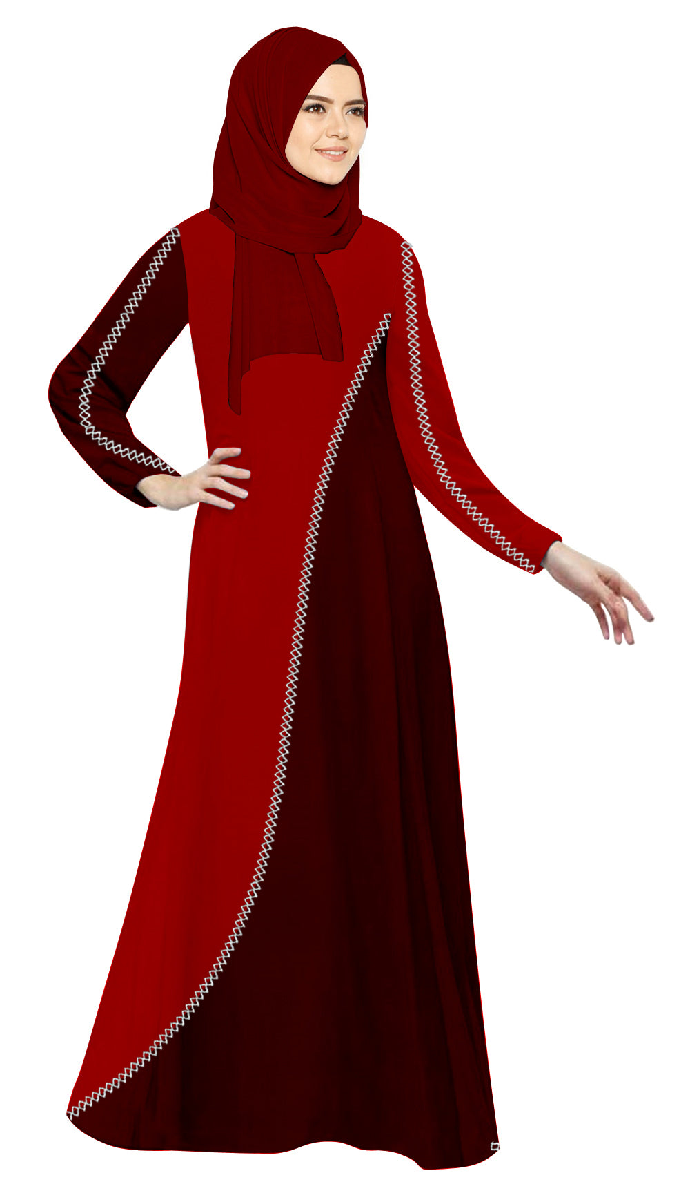 Gamis Abaya Wanita Muslim Double Tone Simple