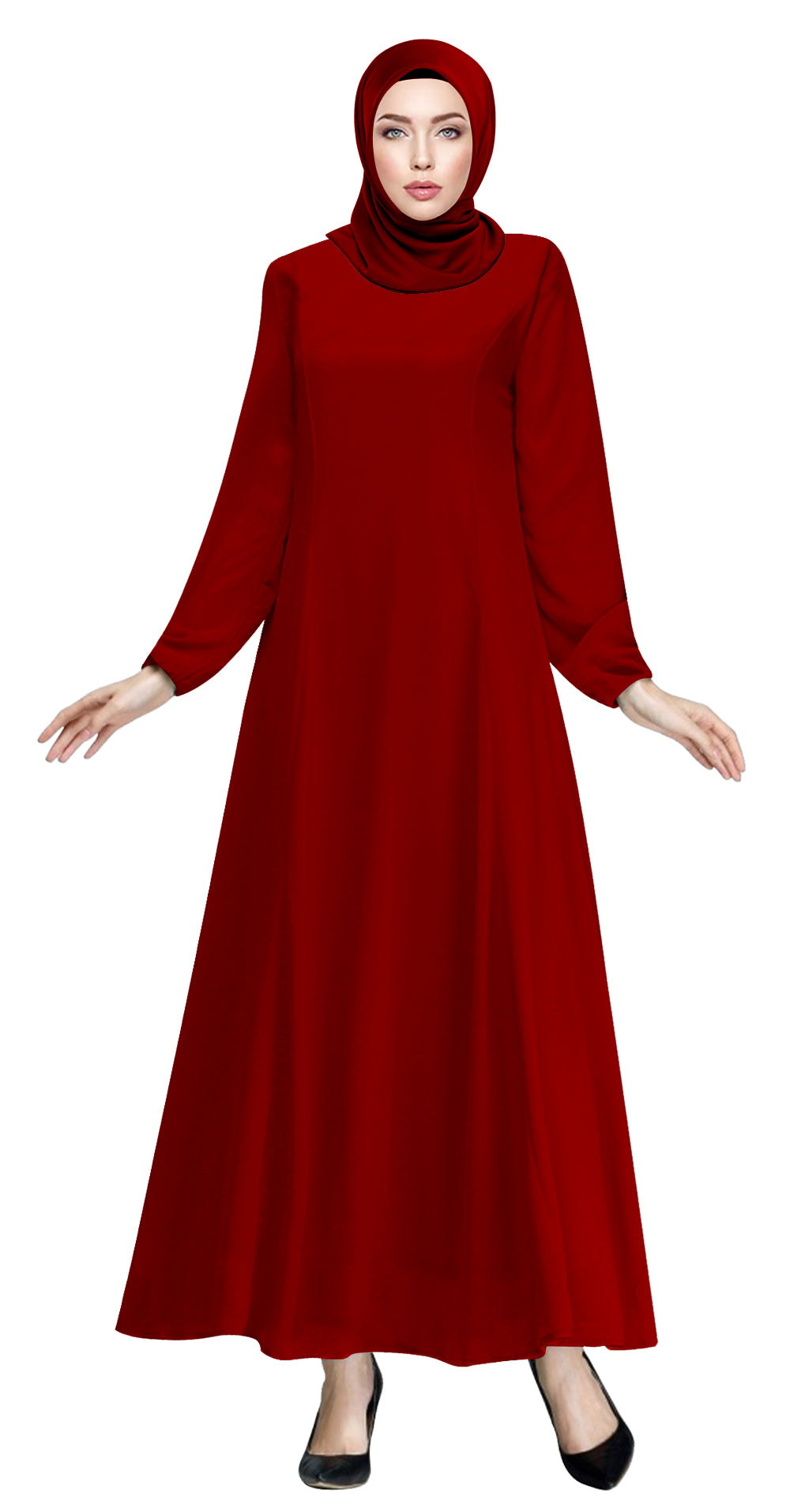 Gamis Abaya Flary Polos Tangan Kerut
