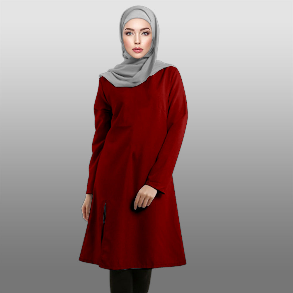 Blouse Tunic Qameez Polos Belah Pinggir Bawah