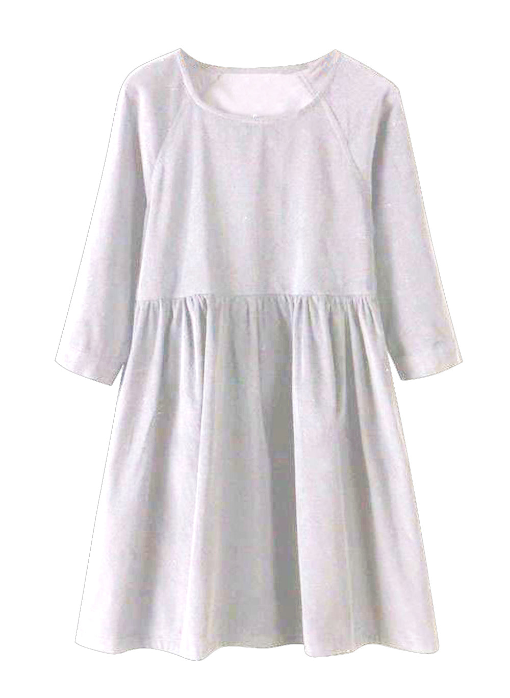 Dress Tunic Pinggang Kerut Wanita Tangan 3/4