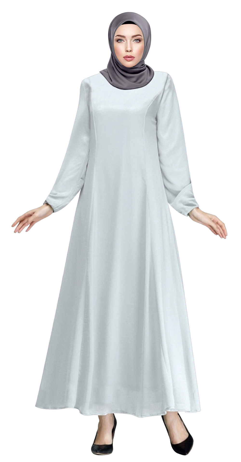 Gamis Abaya Flary Polos Tangan Kerut