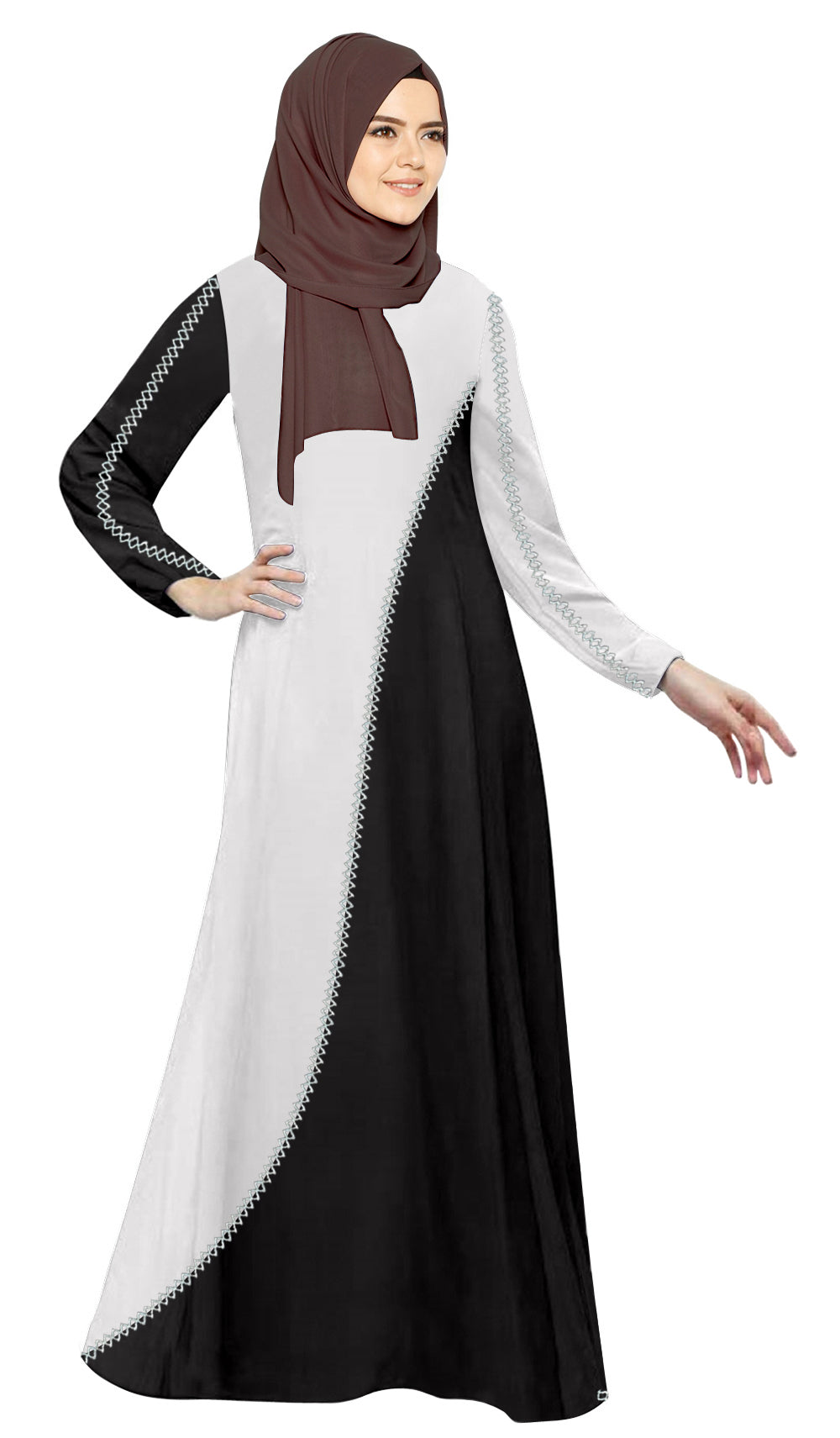 Gamis Abaya Wanita Muslim Double Tone Simple
