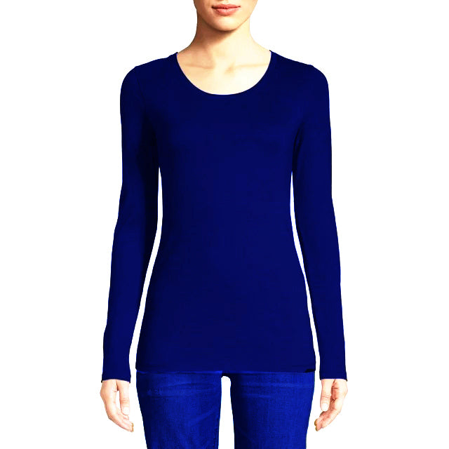 T-Shirt Wanita Tangan Panjang Bahan Adem Body Fit Cotton