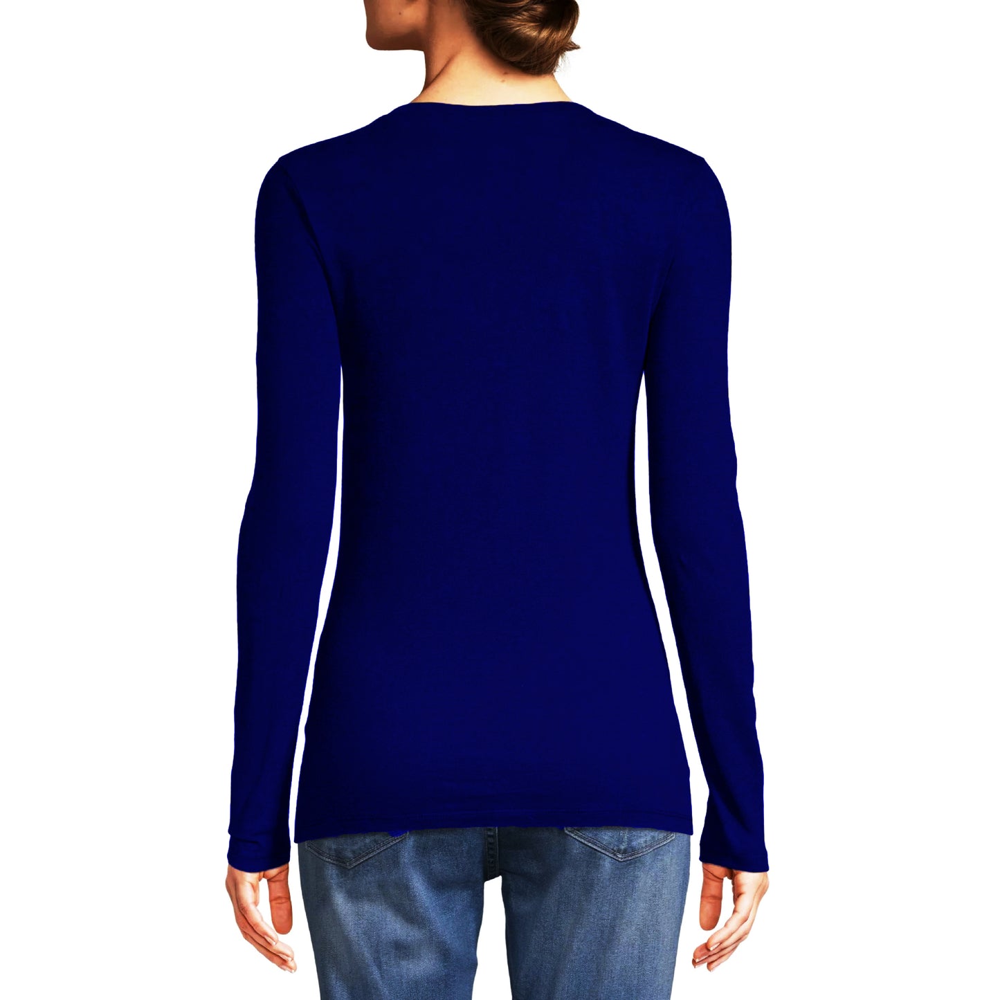 T-Shirt Wanita Tangan Panjang Bahan Adem Body Fit Cotton