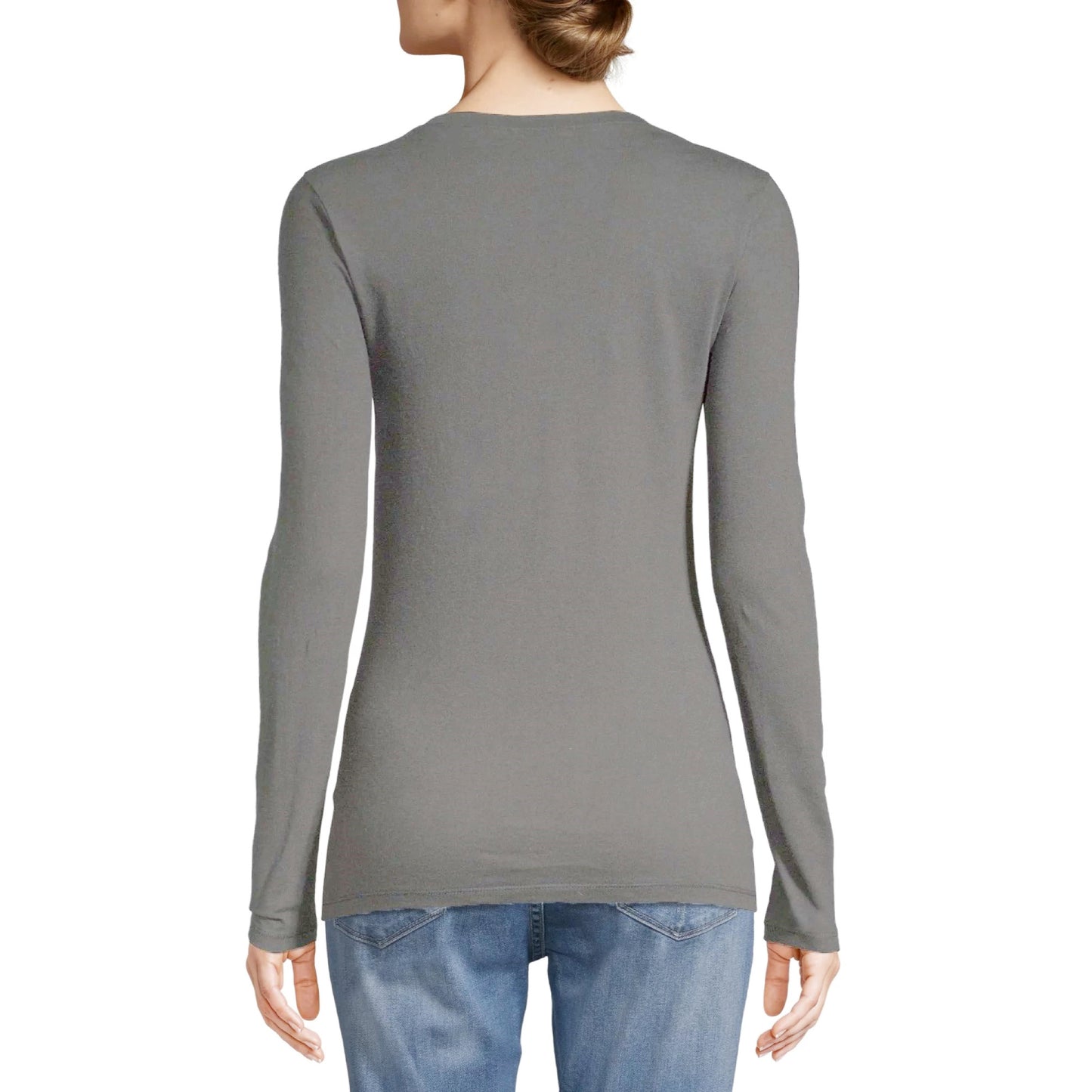 T-Shirt Wanita Tangan Panjang Bahan Adem Body Fit Cotton