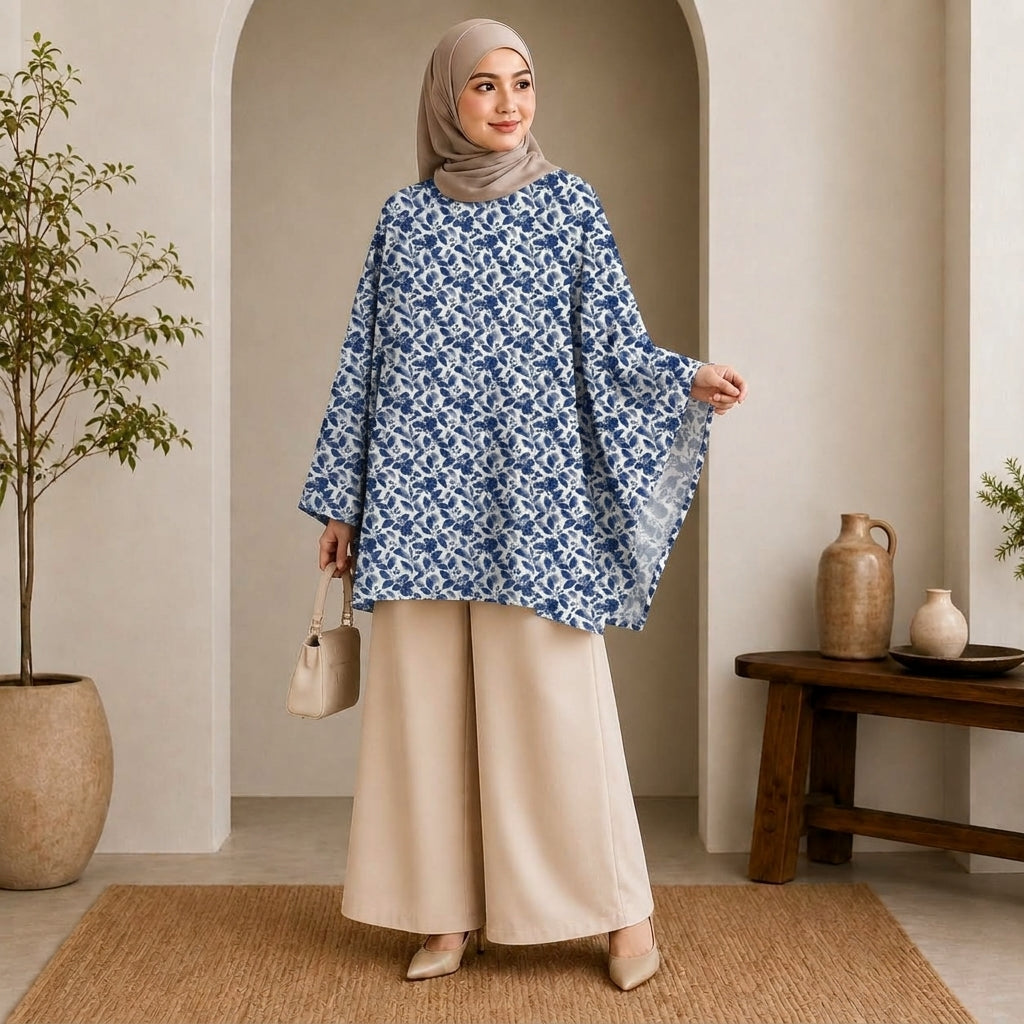PREMIUM MODERN BOTANICAL FLORAL & LEAF PRINTED MINI KAFTAN
