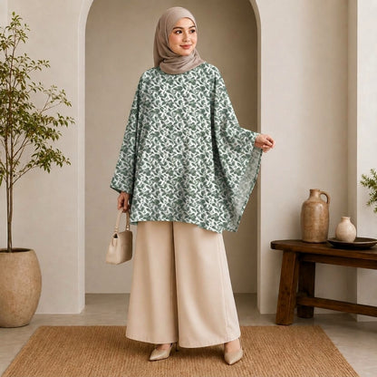 PREMIUM MODERN BOTANICAL FLORAL & LEAF PRINTED MINI KAFTAN