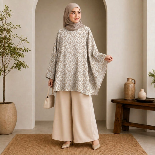 PREMIUM MODERN BOTANICAL FLORAL & LEAF PRINTED MINI KAFTAN