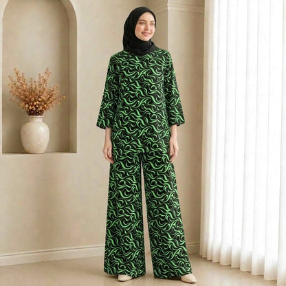PREMIUM ABSTRACT SWIRL PRINTED 2-PIECE SET