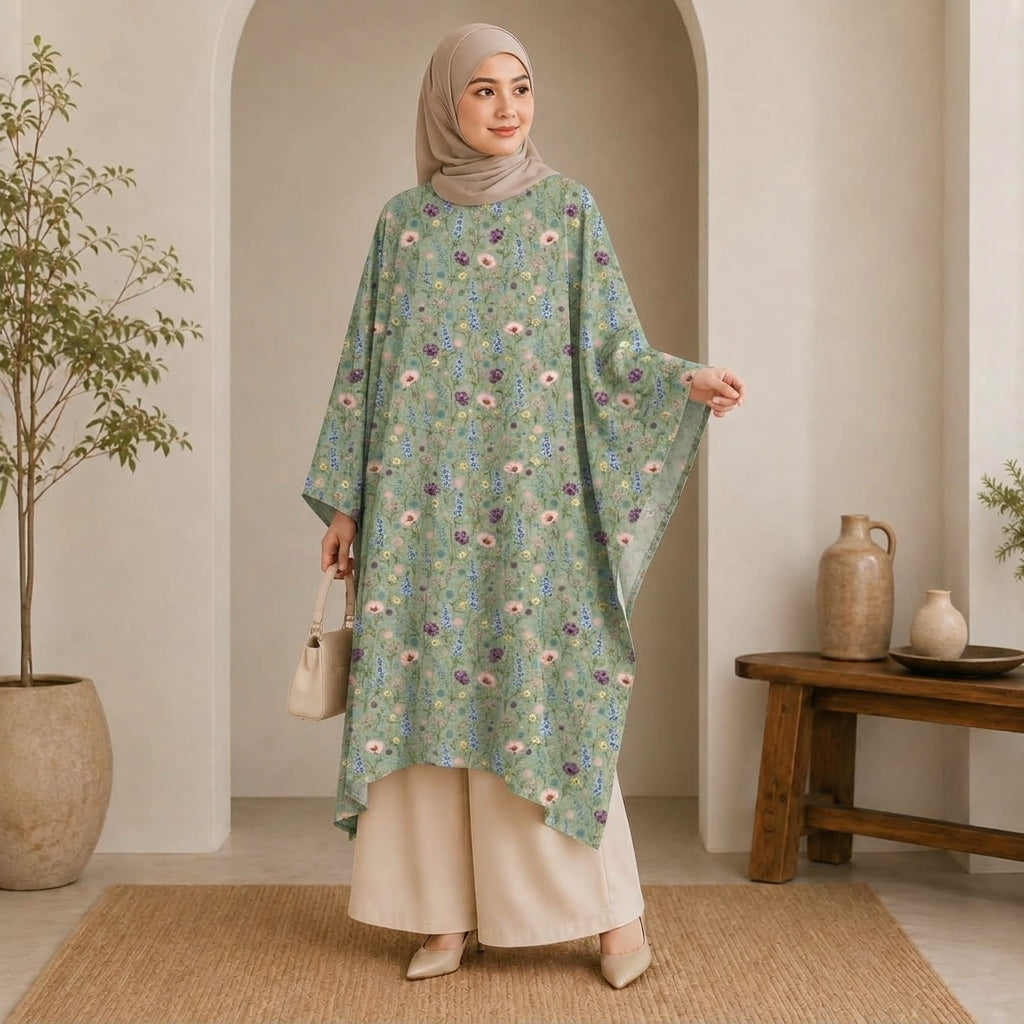 PREMIUM MODERN BATANICAL PRINTED LONG KAFTAN