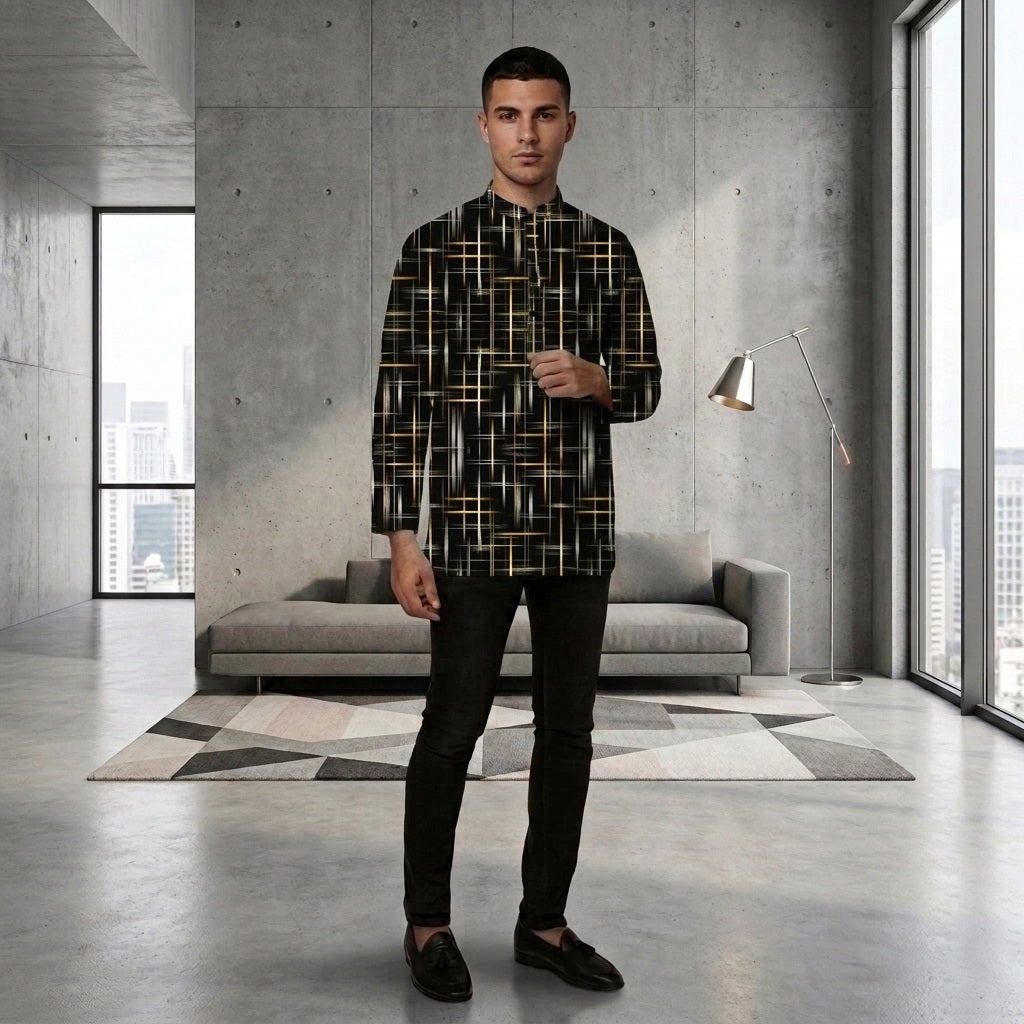 PREMIUM MODERN MINIMALIST LINE MUSLIM KURTA