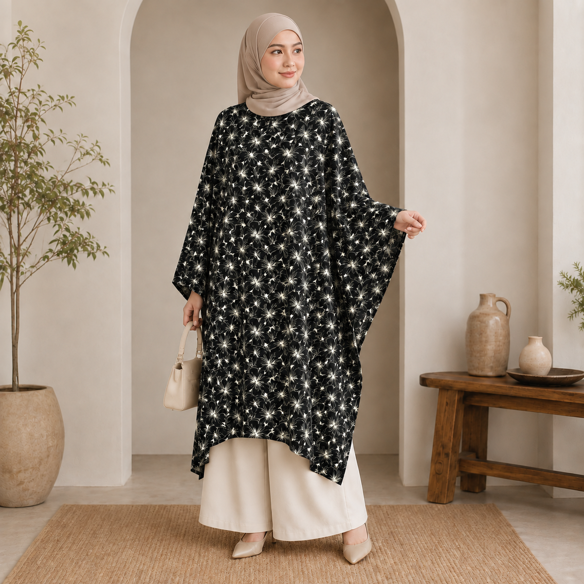 PREMIUM ELEGANT BLOOM PRINTED LONG KAFTAN