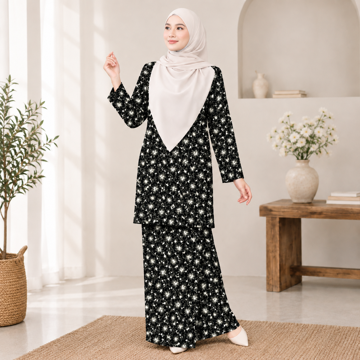 PREMIUM ELEGANT BLOOM PRINTED KURUNG