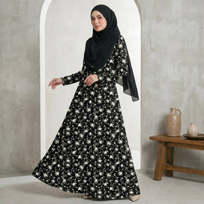PREMIUM ELEGANT BLOOM PRINTED MUSLIMAH JUBAH