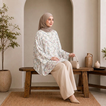 PREMIUM SOFT FLORAL PRINTED MINI KAFTAN