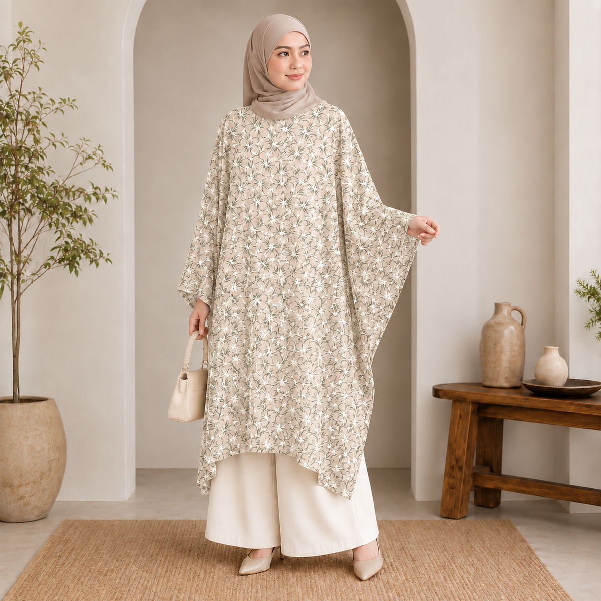 PREMIUM ELEGANT BLOOM PRINTED LONG KAFTAN