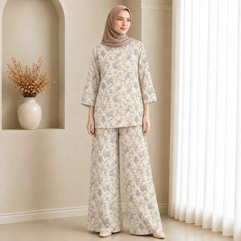 PREMIUM DELICATE FLORAL PRINTED 2-PIECE SET