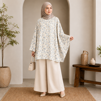 PREMIUM DELICATE FLORAL PRINTED MINI KAFTAN