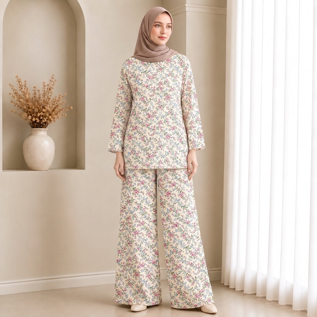 PREMIUM SOFT FLORAL PRINTED 2-PIECE SET