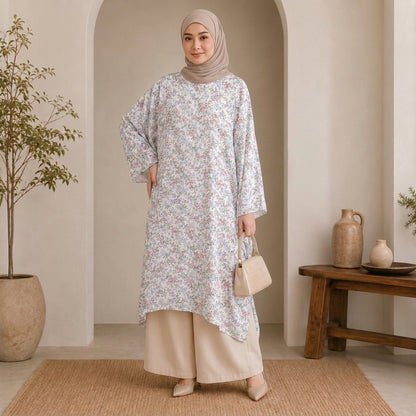 PREMIUM SOFT FLORAL PRINTED LONG KAFTAN