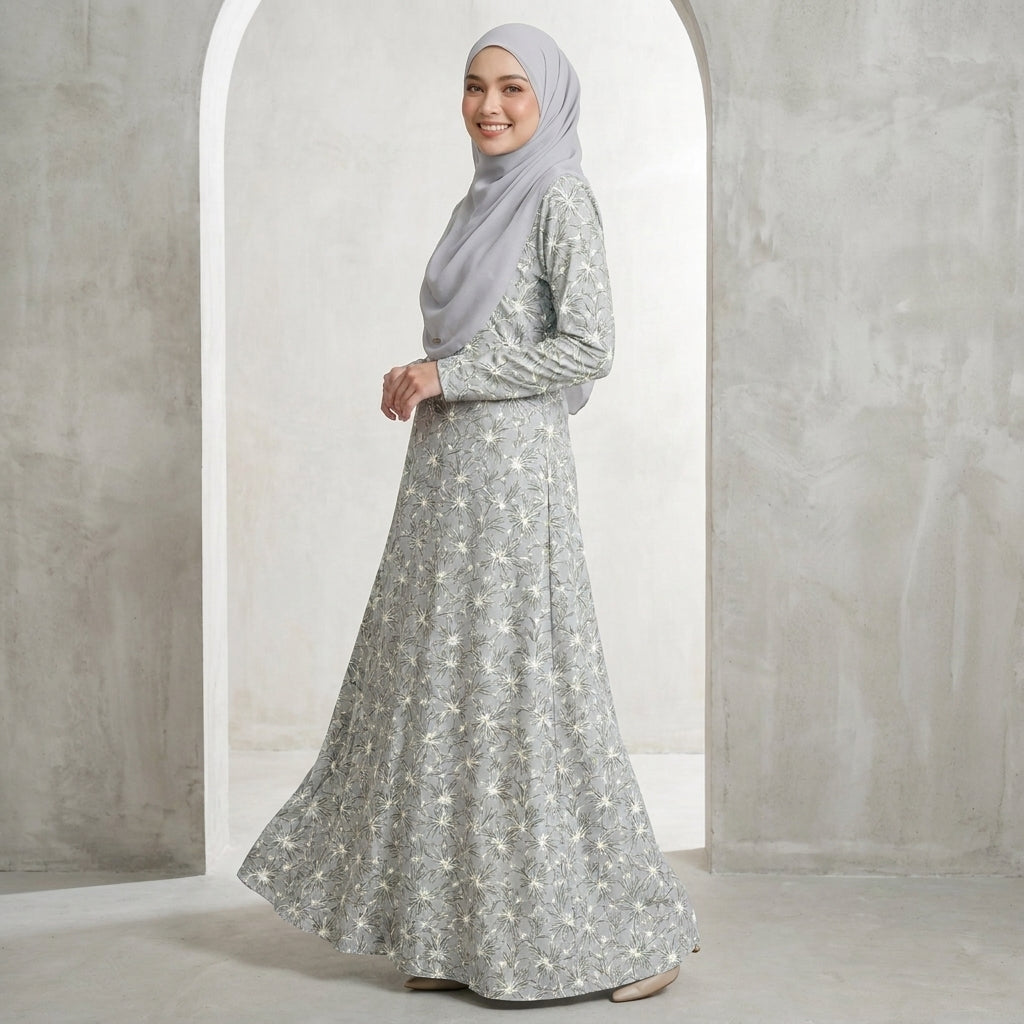 PREMIUM ELEGANT BLOOM PRINTED MUSLIMAH JUBAH
