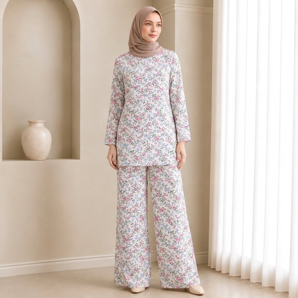 PREMIUM SOFT FLORAL PRINTED 2-PIECE SET