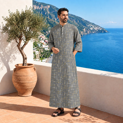 PREMIUM MODERN MINIMALIST LINE BAND COLLAR MUSLIM JUBAH