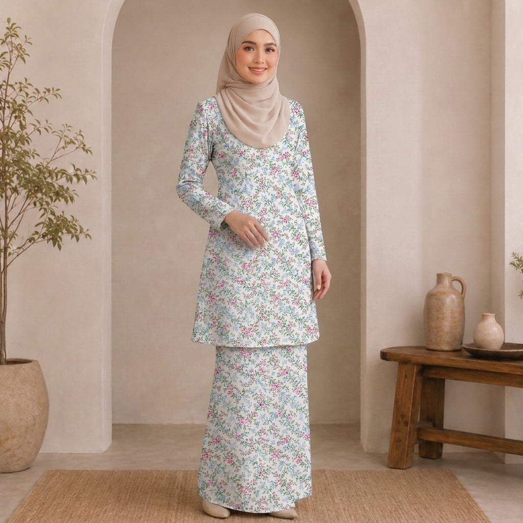 PREMIUM SOFT FLORAL PRINTED KURUNG