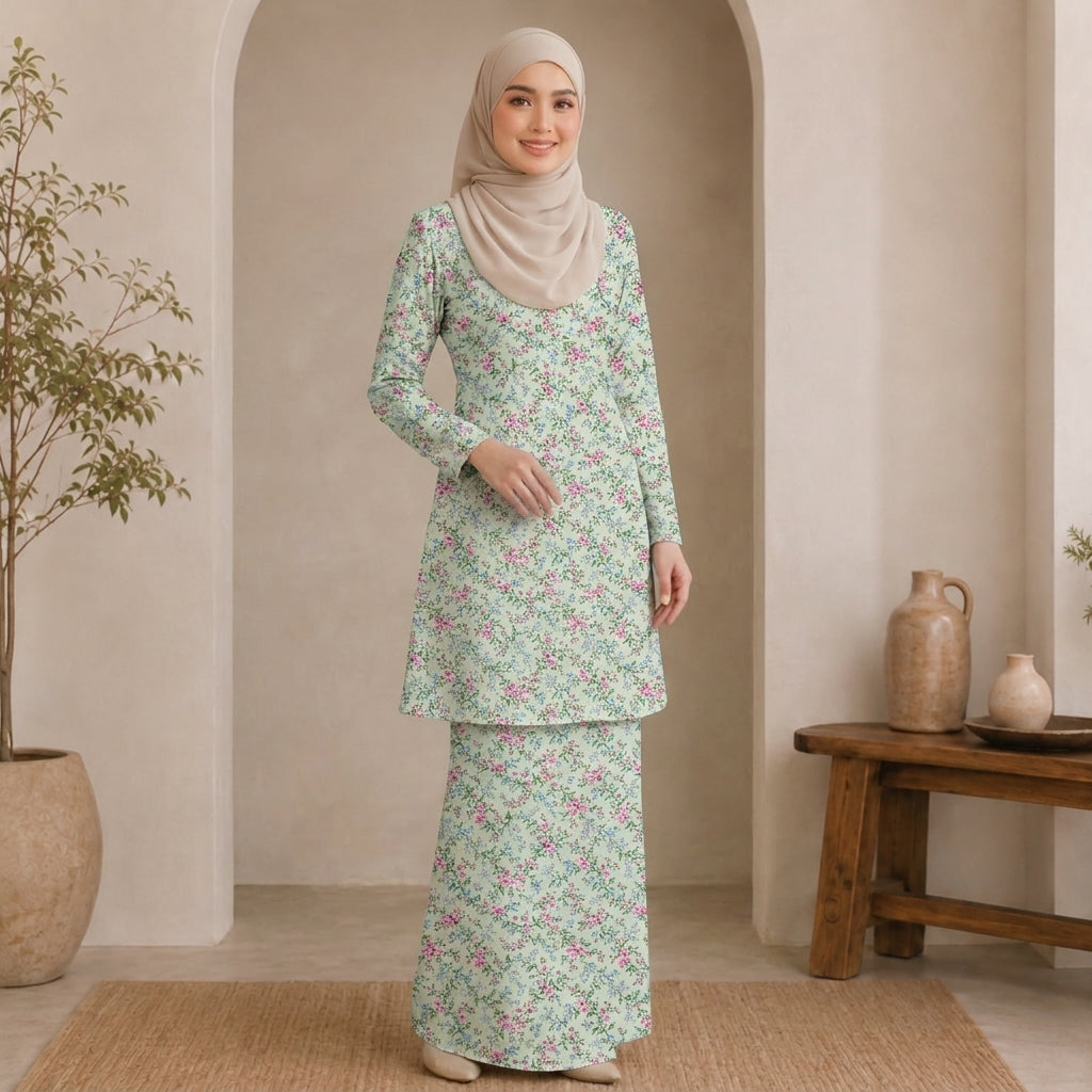 PREMIUM SOFT FLORAL PRINTED KURUNG